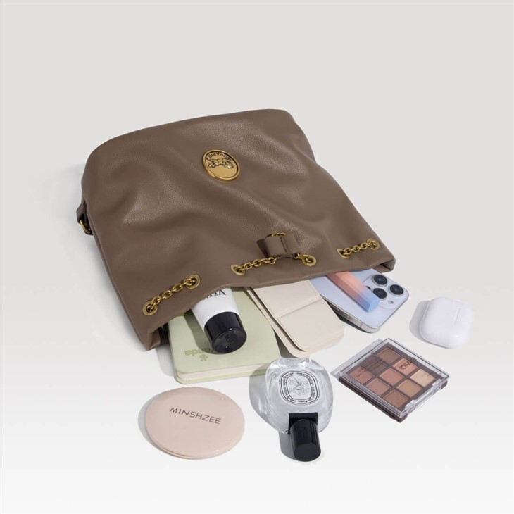 PU Drawstring Double-shoulder Bucket Bag For Women high quality